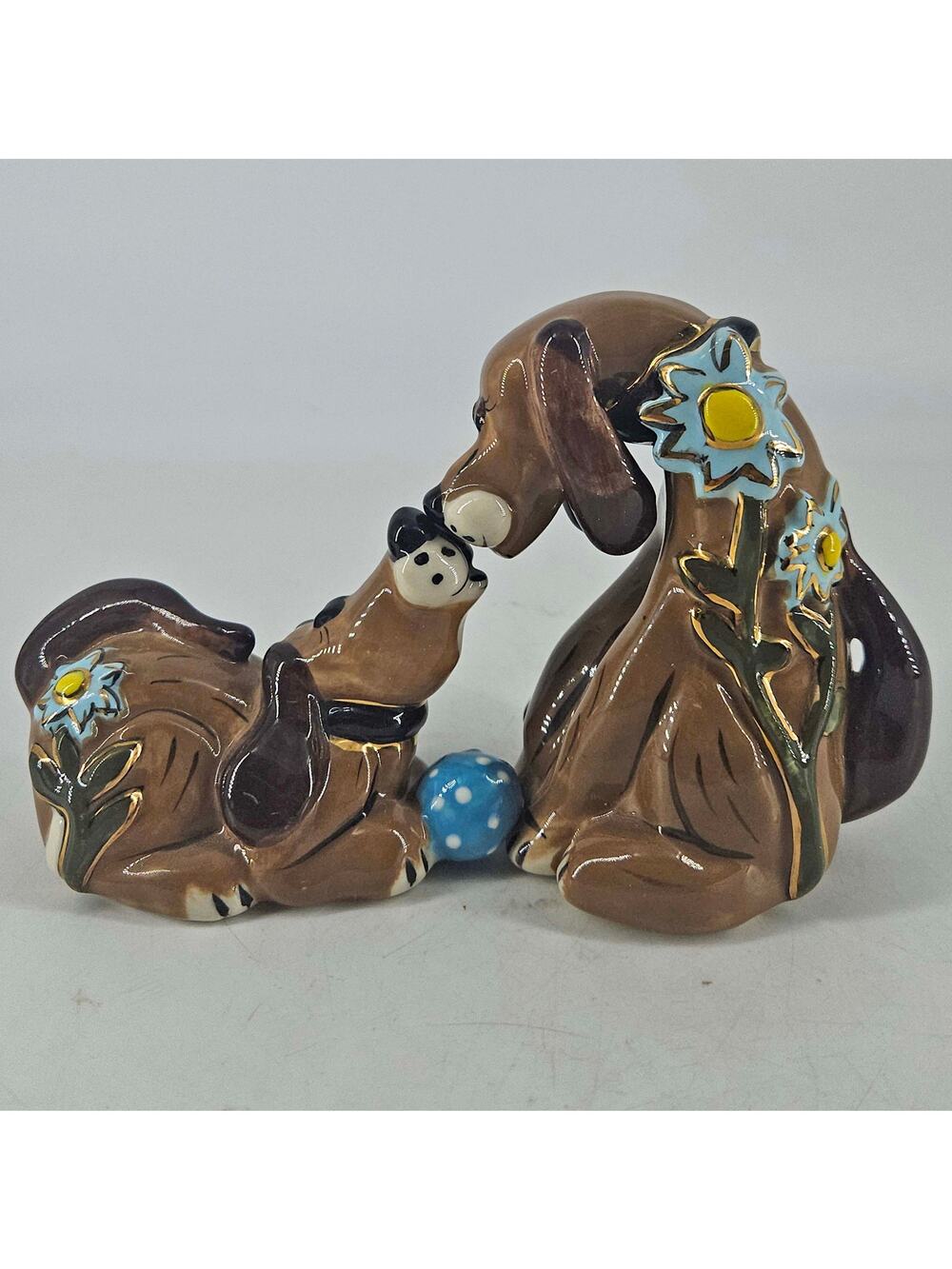 Heather Goldminc kissing dogs puppies puppy love Salt And Pepper Shaker set